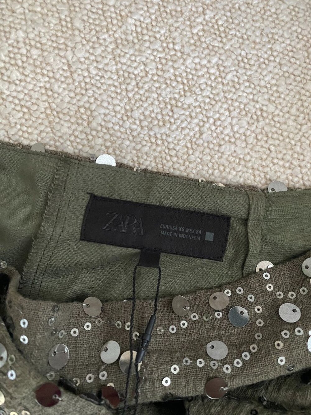 Zara NWT | Green Sparkle Mini Skort - Picture 10 of 12